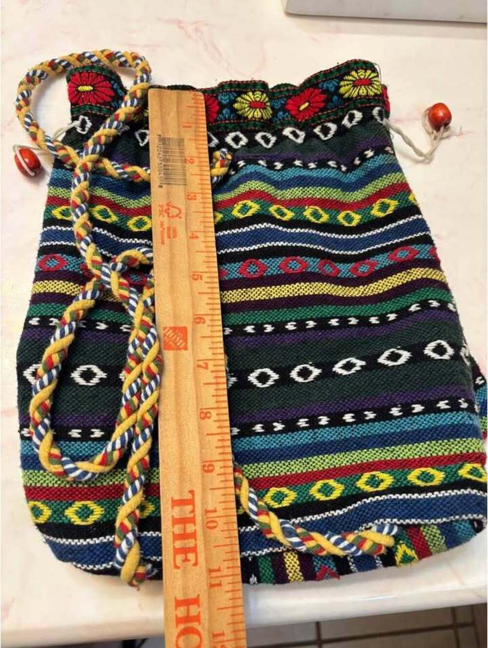 Knitted drawstring backpack - Picture 3 of 6